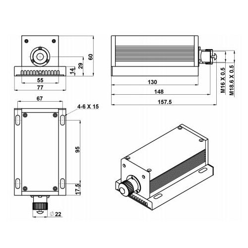 超コンパクト操作簡単 520nm 高い安定性緑色ダイオードレーザ 850~1000mW - ウインドウを閉じる